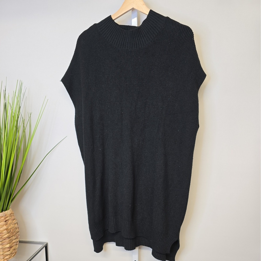 Cyrus Black Mock Neck Sleeveless Sweater Dress Tunic‎ 2X